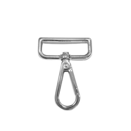 Flat carabiner, Nickel, 40 mm