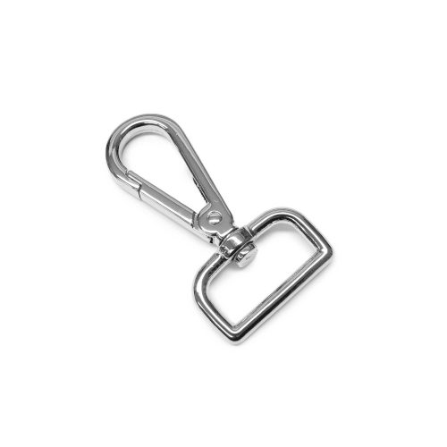 Flat carabiner, Nickel, 25 mm