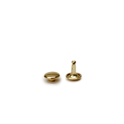 Double Headed Rivet, Gold, 7 mm