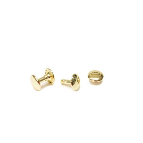 Double Headed Rivet, Gold, 9 mm