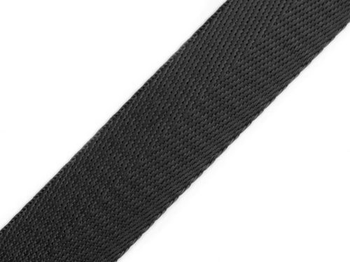 Satin Webbing, black, 25 mm