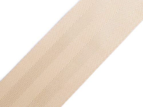 Beige satin webbing, 5 cm wide