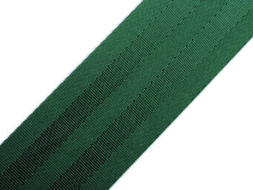 Green satin webbing, 5 cm wide