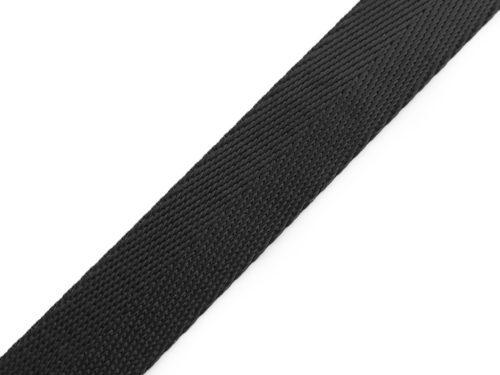 Black Coloured Satin Bag Webbing, 20 mm