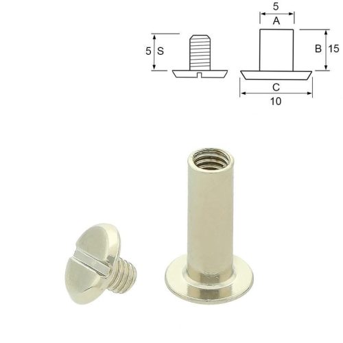 Metal Chicago screw, 15 mm, Nickel