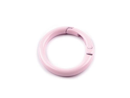 Round Spring Hook, 25 x 4 mm, Light Pink