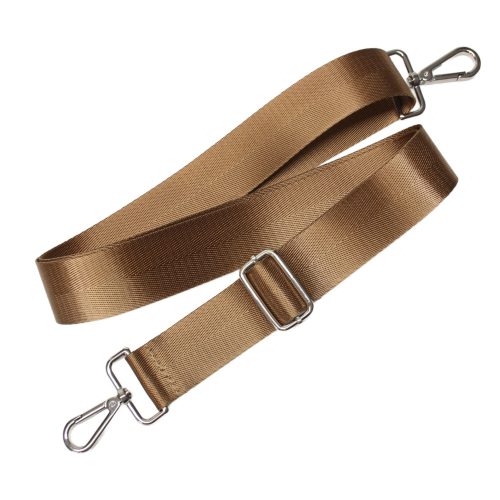 Detachable bag strap, brown satin, 4 cm - 1,5" wide