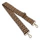 Brown, gold patterned Wide Handbag Strap,  50 mm