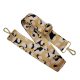 Leopard patterned Wide Handbag Strap, Beige, Gold, 50 mm