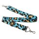 Leopard pattern Handbag Strap, Turquoise, Silver, 40 mm