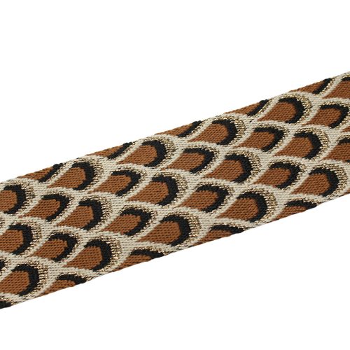 Leopard patterned patterned Woven Webbing, Blue-Yellow, 50 mm