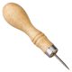 Wooden Handle Leather Stitching Awl with Diamond-Shaped Tip