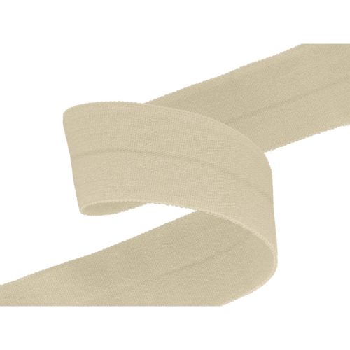 Elastic bias binding, 20 mm, beige