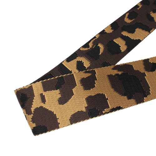 Leopard patterned patterned Woven Webbing, Blue-Yellow, 50 mm