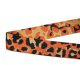 Leopard patterned patterned Woven Webbing, Black-orange, 50 mm