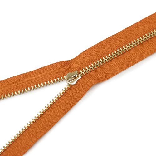 Metal Zipper, T3, Copper, Orange