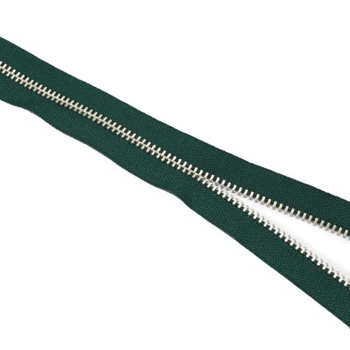 Metal Zipper, T3, Nickel, Dark Green