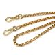 Bag Chain gold,  with Carabiners, 100 cm, rectangular