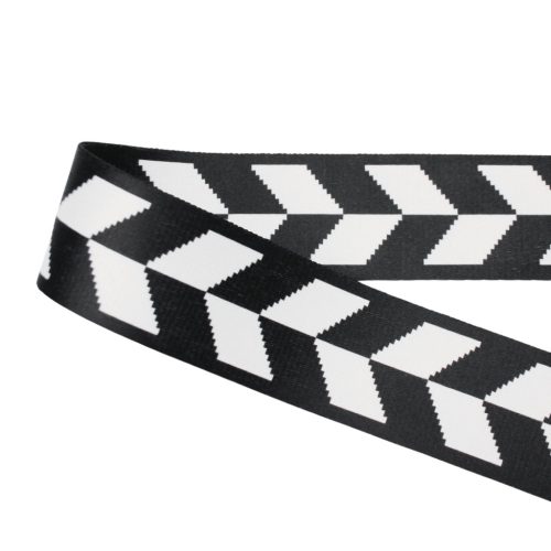 Black White Satin Webbing, 50 mm