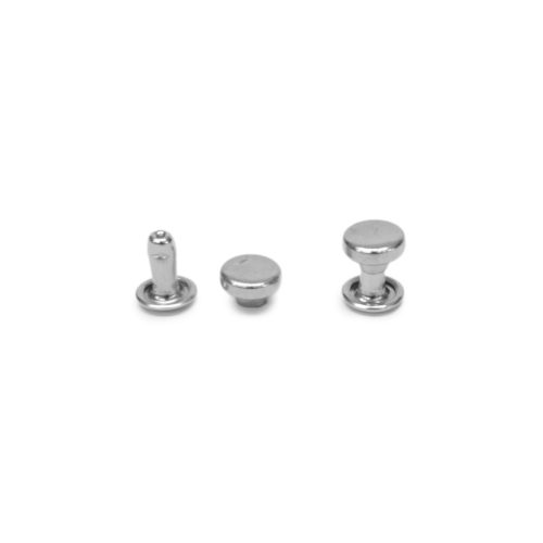 Flat head design stud, silver, 7 mm